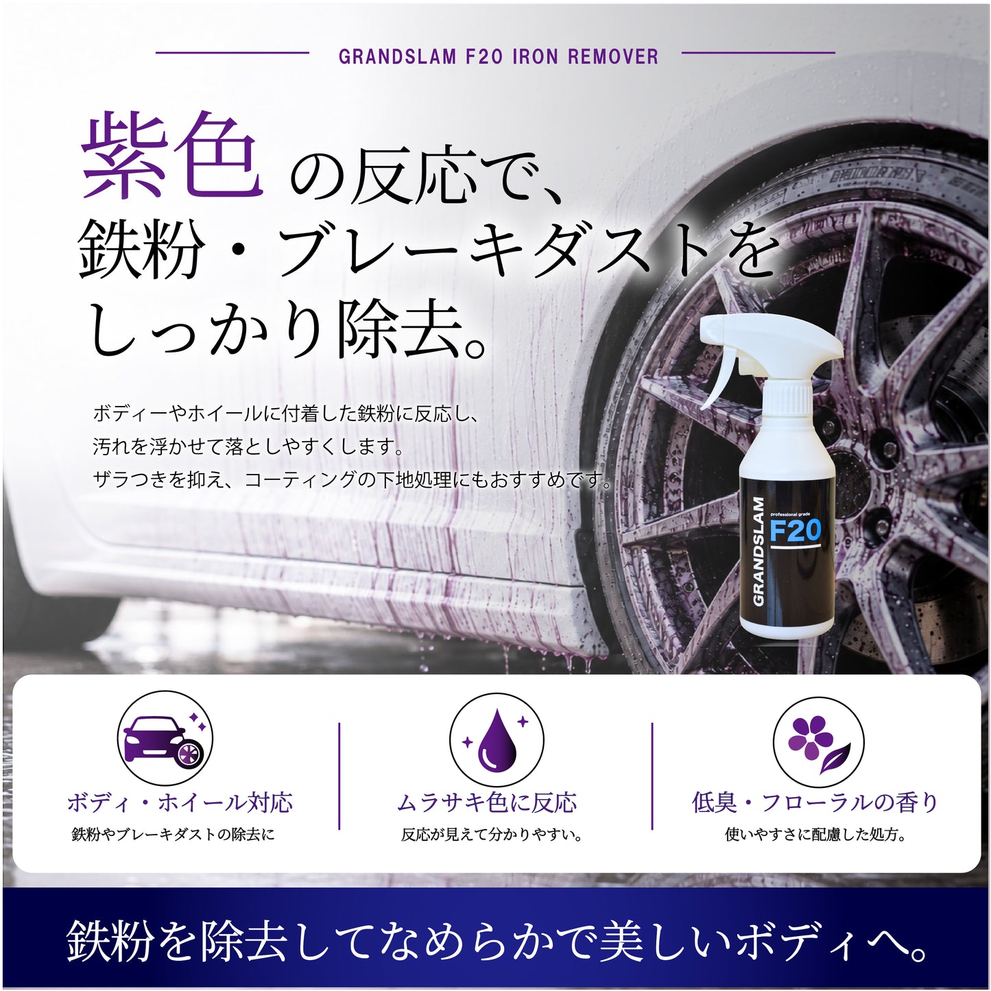 GRANDSLAM F20 鉄粉除去剤 500ml 低臭タイプ フローラルの香り